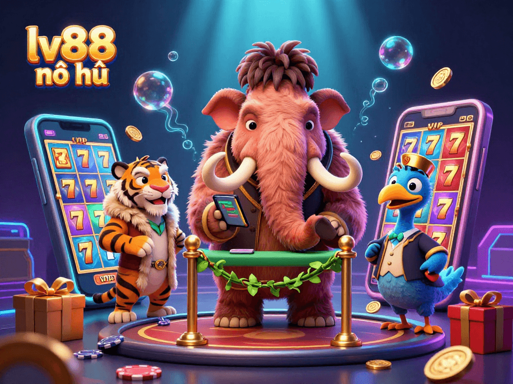 Engage in exciting gameplay with lv88 nổ hũ, featuring immersive slot games and vibrant casino characters.