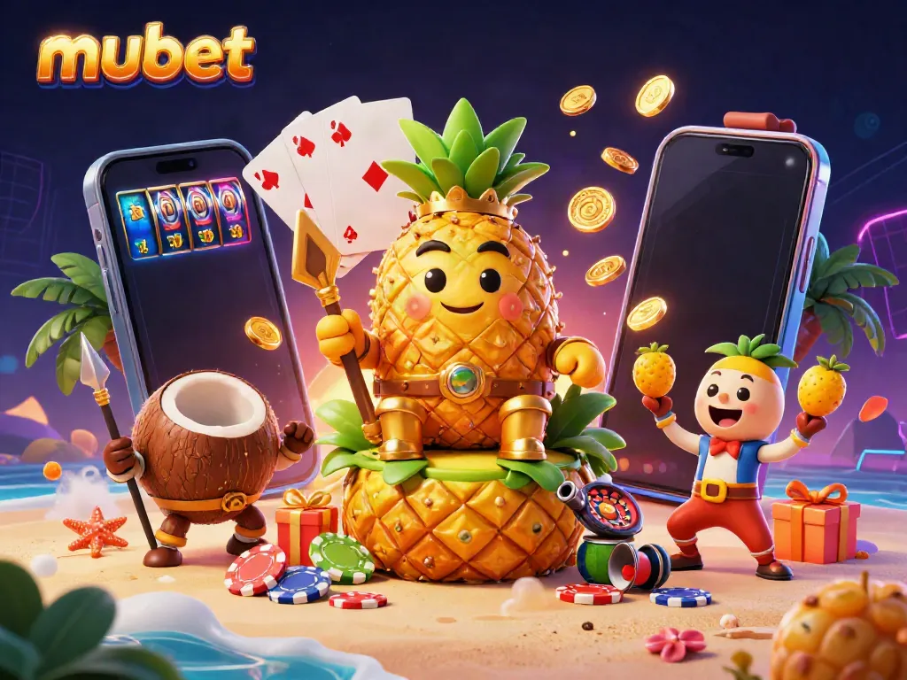Experience the thrill of betting with mubet in a lively 3D casino scene filled with vibrant characters and dynamic game elements.