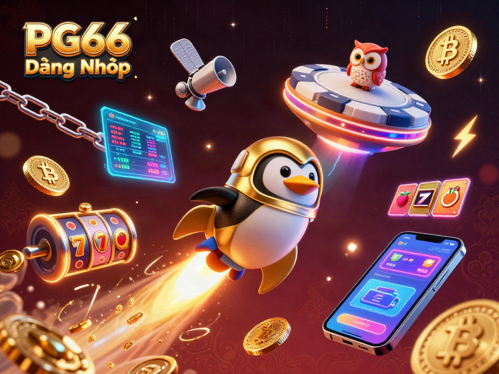Engage with PG66 Đăng Nhập using a vibrant, animated cosmic casino adventure illustration.