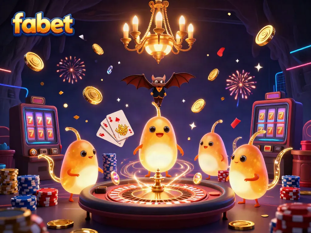 Experience vibrant gameplay at fabet with glowworms illuminating a dazzling casino scene