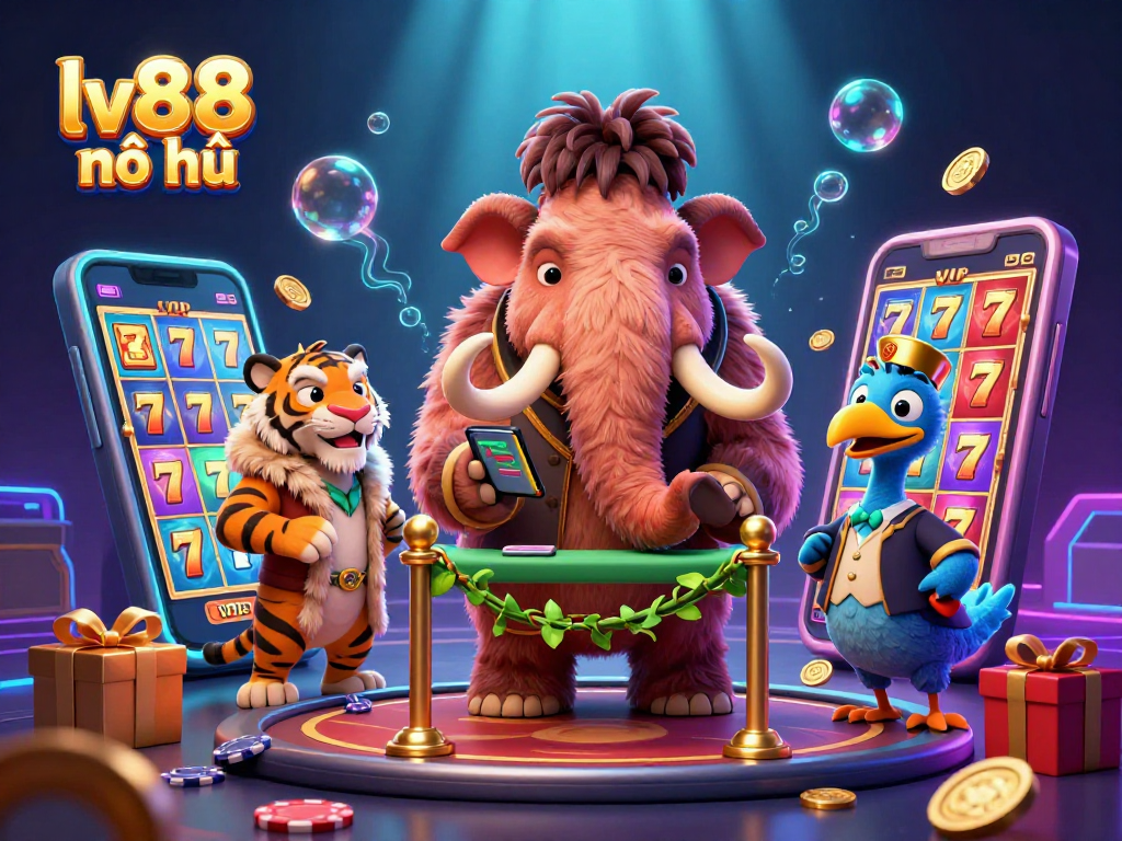 Engage in exciting gameplay with lv88 nổ hũ, featuring immersive slot games and vibrant casino characters.