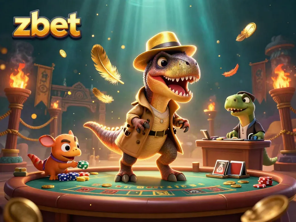 Engage in exhilarating games at zbet with an animated 3D scene showcasing thrilling casino action.