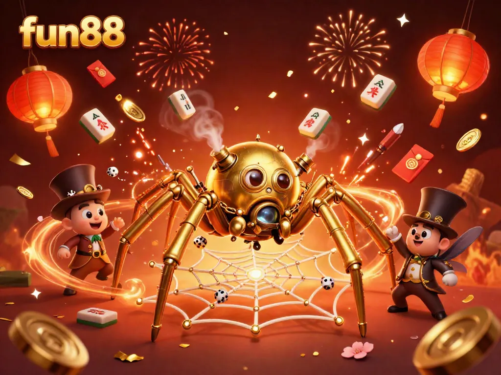 Experience winning moments with fun88's steampunk-themed illustrated scene in a vibrant casino atmosphere.
