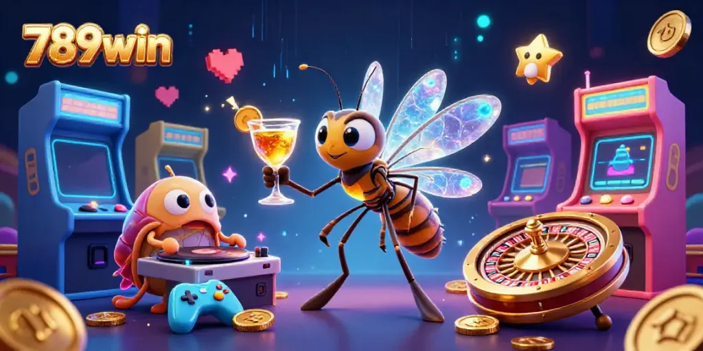 Engage with thrilling games at 789win, where vibrant 3D characters and gaming elements create a casino atmosphere.