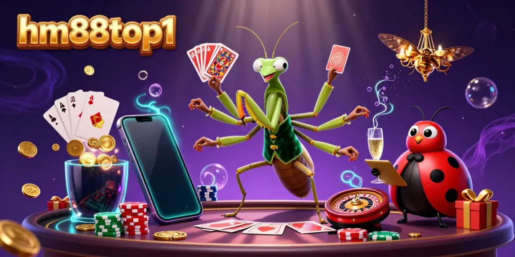 Experience thrilling action at hm88top1 casino with multiple games, golden coins, and vibrant characters.