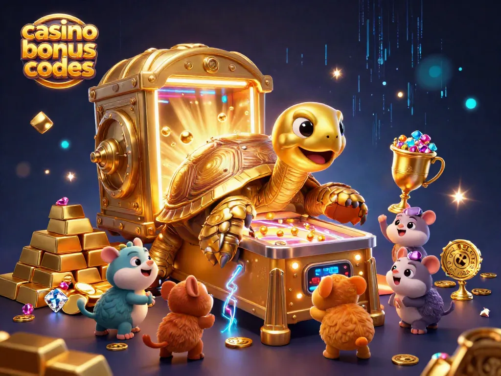 Engage with exclusive casino bonus codes showcasing golden themes and vibrant characters in this captivating illustration.