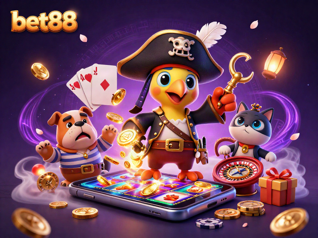 Engage with bet88's thrilling casino adventure, featuring charismatic characters and dynamic slot games.