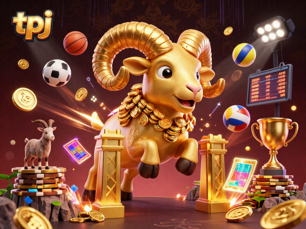 Experience thrilling action with tpj's golden ram charging at the gates of opportunity in this dynamic 3D scene.